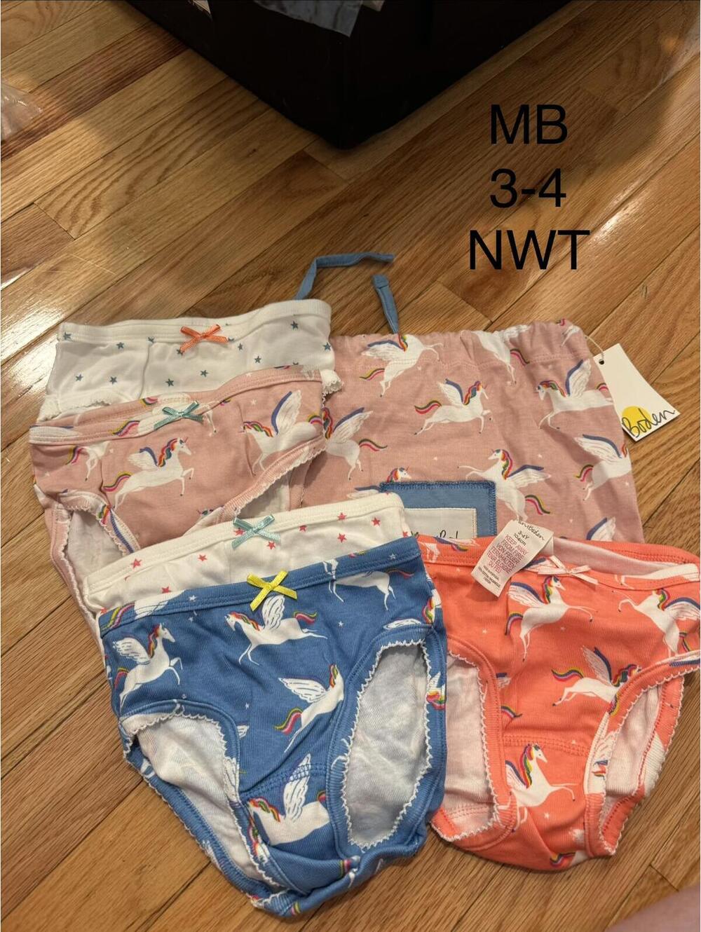 Mini boden 3-4T Unicorn Print Underwear 5-Pack NWT